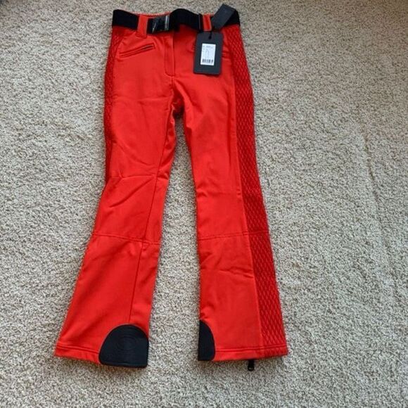 GOLDBERGH pippa Brooke belted quilted flared ski pants Orange US 10 NWT - Picture 6 of 7